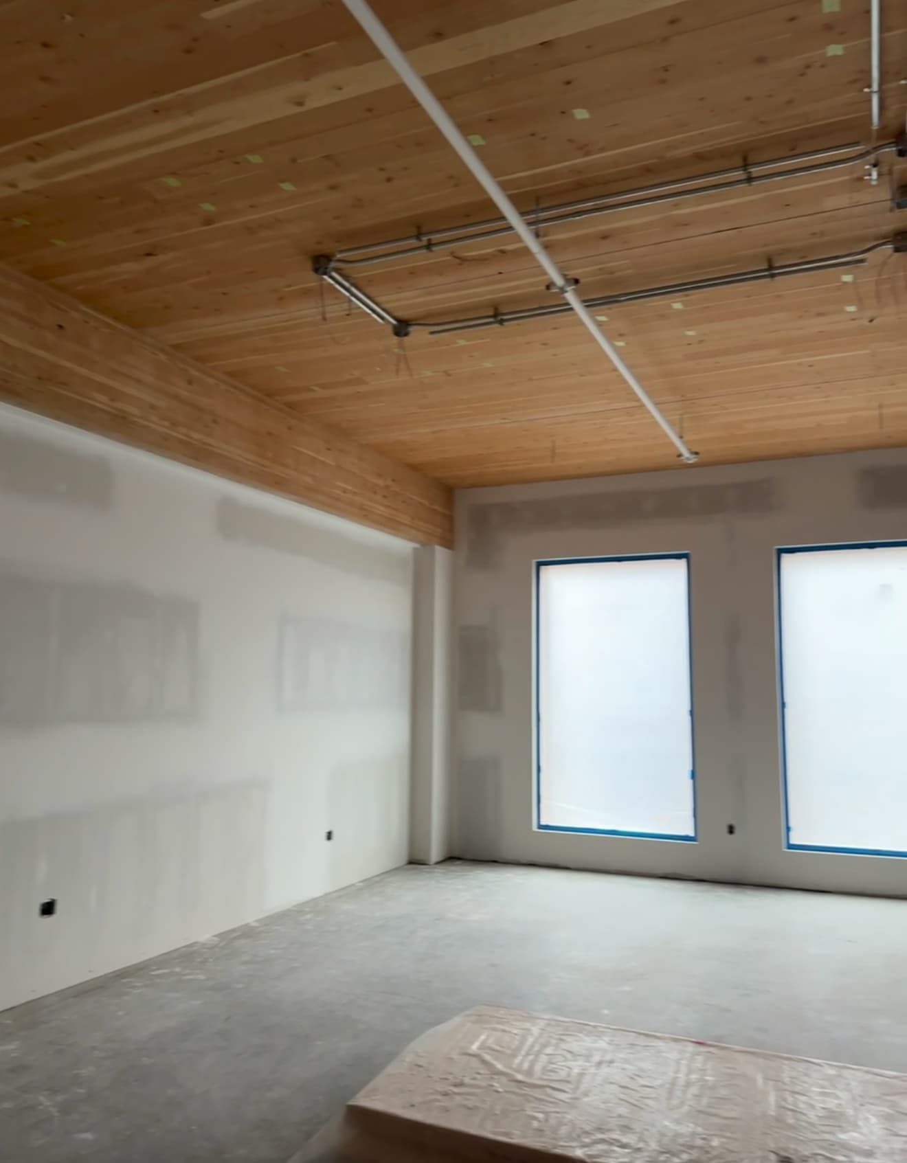 Drywall work at the Royal BC Museum PARC Campus